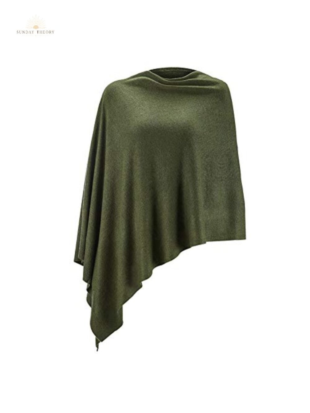 Faux Cashmere Knitted Poncho Shawl Wrap Scarf Lightweight Cape